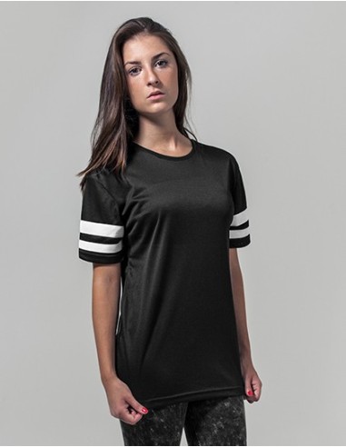 B-BY033-Ladies Mesh Stripe Tee